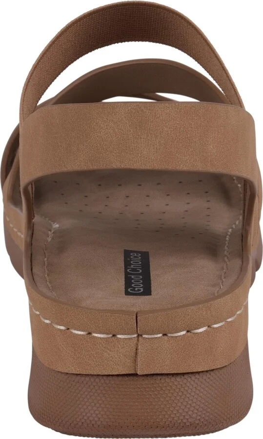 Gc Shoes Women's Grange Perforated Strappy Elastic Comfort Flat Sandals - Image 3