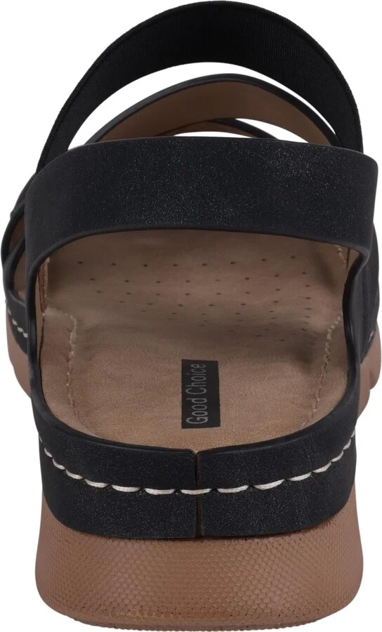 Gc Shoes Women's Grange Perforated Strappy Elastic Comfort Flat Sandals - Image 11