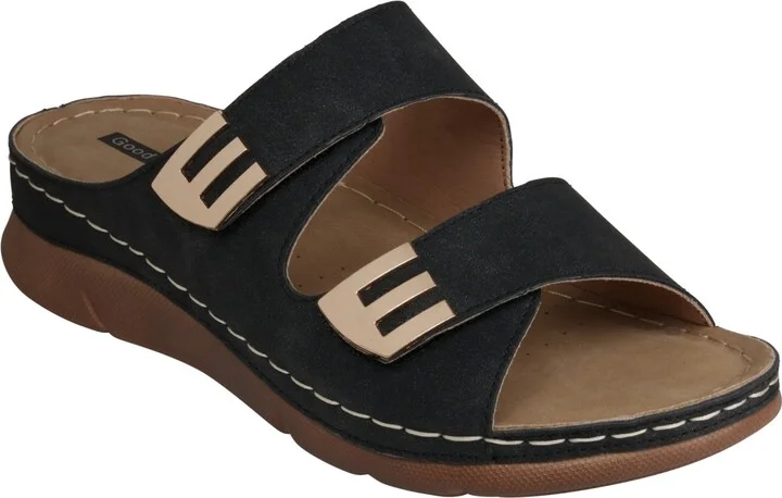 Gc Shoes Women's Gretchen Double Strap Footbed Flat Sandals