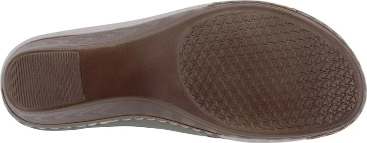 Gc Shoes Women's Hayden Perforated Contrast Cross Strap Wedge Sandals - Green, White - Image 5