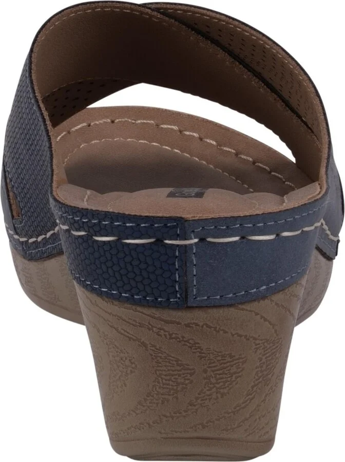 Gc Shoes Women's Hayden Perforated Contrast Cross Strap Wedge Sandals - Green, White - Image 7
