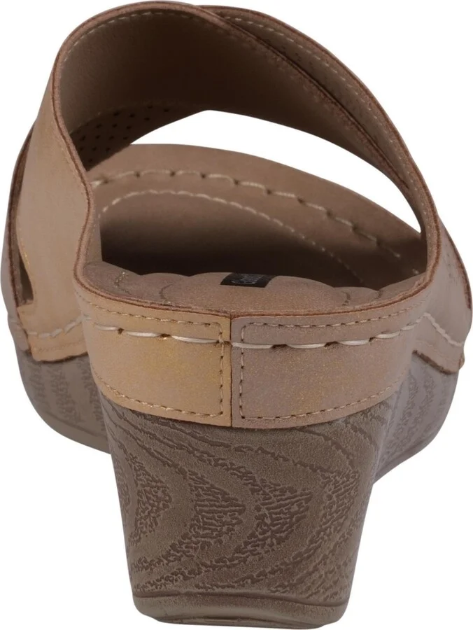 Gc Shoes Women's Hayden Perforated Contrast Cross Strap Wedge Sandals - Green, White - Image 11