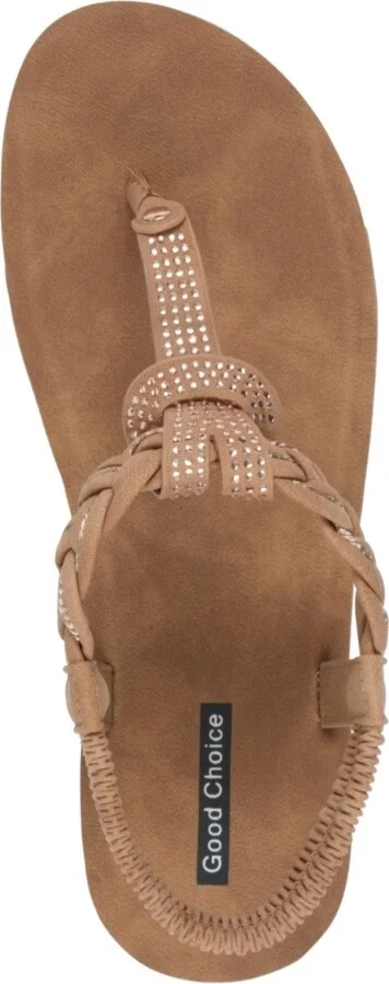 Gc Shoes Women's Ivana Embellished T Strap Wedge Sandals - Image 4