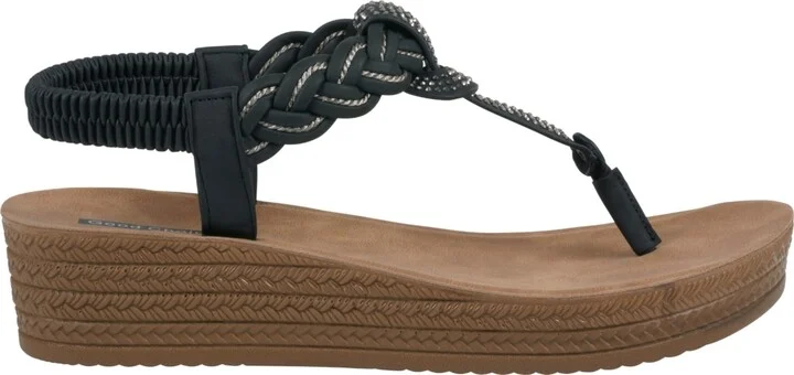 Gc Shoes Women's Ivana Embellished T Strap Wedge Sandals - Image 6
