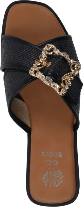 Gc Shoes Women's Ivy Embellished Buckle Slide Flat Sandals - Image 4