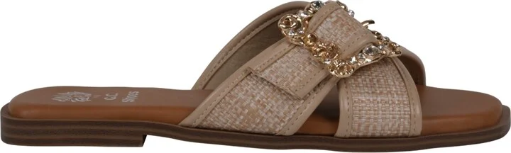 Gc Shoes Women's Ivy Embellished Buckle Slide Flat Sandals - Image 6