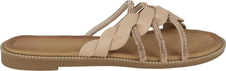 Gc Shoes Women's Jolie Strappy Embellished Slip On Flat Sandals - Image 2
