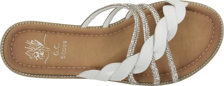 Gc Shoes Women's Jolie Strappy Embellished Slip On Flat Sandals - Image 8