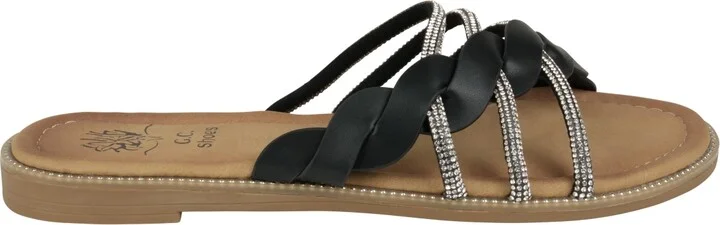 Gc Shoes Women's Jolie Strappy Embellished Slip On Flat Sandals - Image 10
