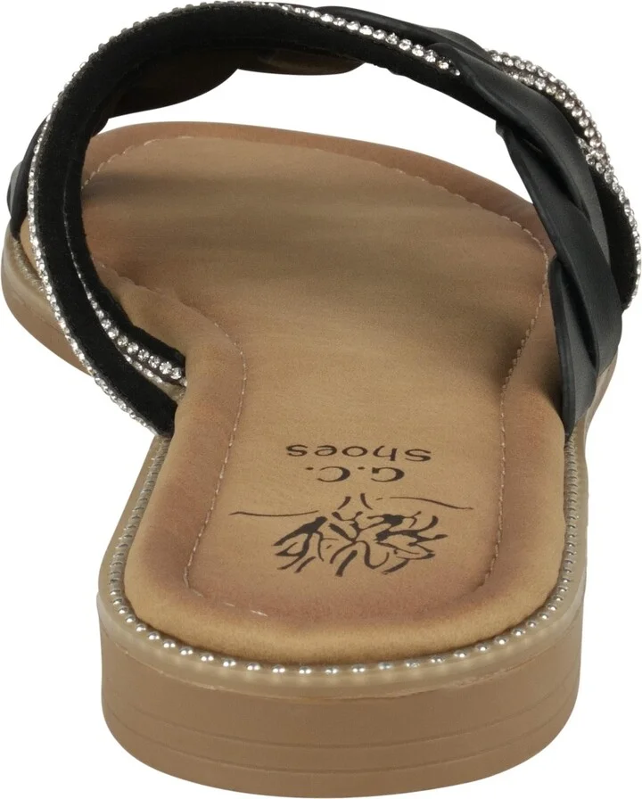 Gc Shoes Women's Jolie Strappy Embellished Slip On Flat Sandals - Image 11