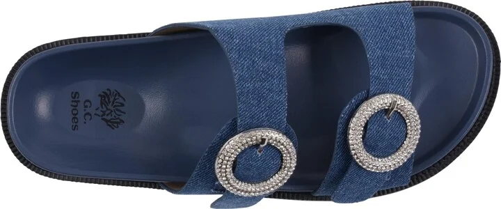 Gc Shoes Women's Jordyn Double Band Embellished Slide Footbed Sandals - Image 8