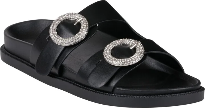Gc Shoes Women's Jordyn Double Band Embellished Slide Footbed Sandals