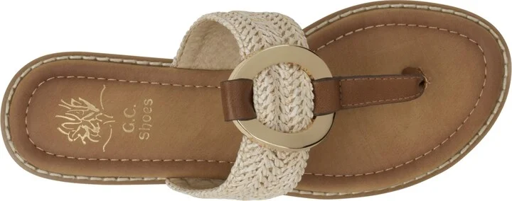 Gc Shoes Women's Jovie Woven Thong Flat Sandals - Image 4