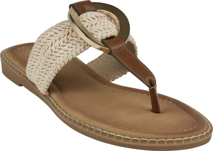 Gc Shoes Women's Jovie Woven Thong Flat Sandals