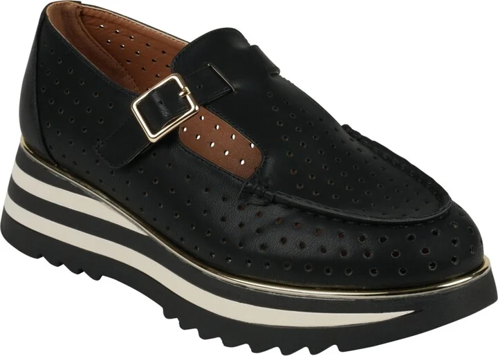 Gc Shoes Women's Karmine Laser Cut Mary Jane Platform Loafers