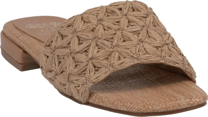 Gc Shoes Women's Kendra Woven Single Band Flat Sandals