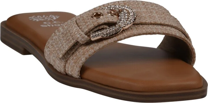 Gc Shoes Women's Kenna Embellished Buckle Flat Sandals