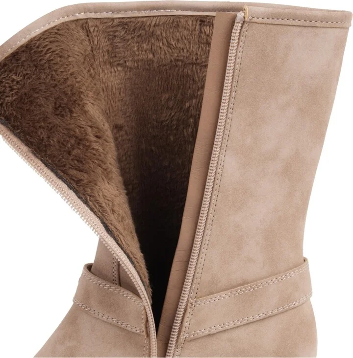 Gc Shoes Women's Knox Buckle Lug Sole Block Heel Mid Calf Boots - Image 11