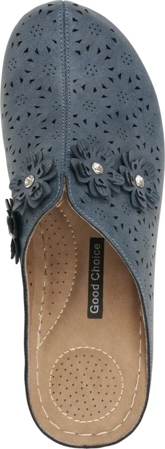 Gc Shoes Women's Krista Perforated Flower Wedge Mules - Image 8