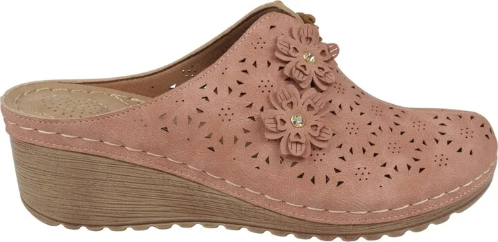 Gc Shoes Women's Krista Perforated Flower Wedge Mules - Image 10