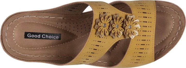 Gc Shoes Women's Lisette Flower Perforated Wedge Sandals - Image 4