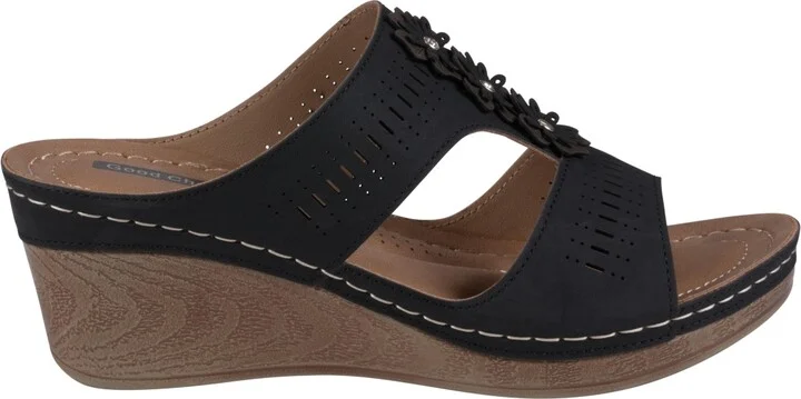 Gc Shoes Women's Lisette Flower Perforated Wedge Sandals - Image 6