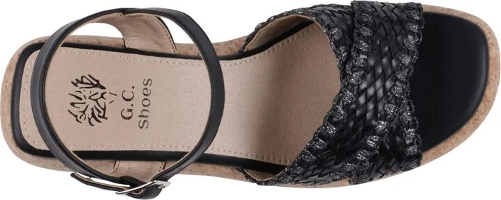 Gc Shoes Women's Lucy Woven Cork Platform Wedge Sandals - Image 4