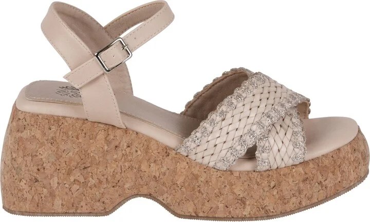 Gc Shoes Women's Lucy Woven Cork Platform Wedge Sandals - Image 6