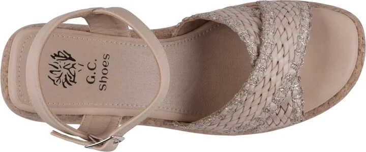 Gc Shoes Women's Lucy Woven Cork Platform Wedge Sandals - Image 8