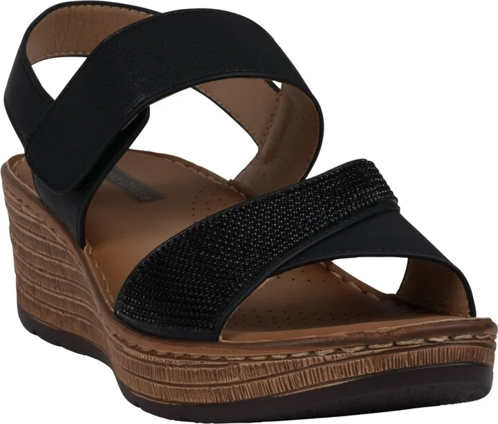 Gc Shoes Women's Lux Embellished Wedge Sandals