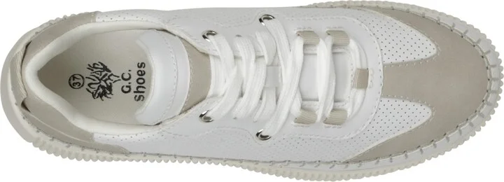 Gc Shoes Women's Madrid Lace Up Sneakers - Beige, White - Image 4