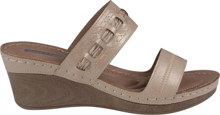 Gc Shoes Women's Mariah Double Band Slip-On Wedge Sandals - Image 2