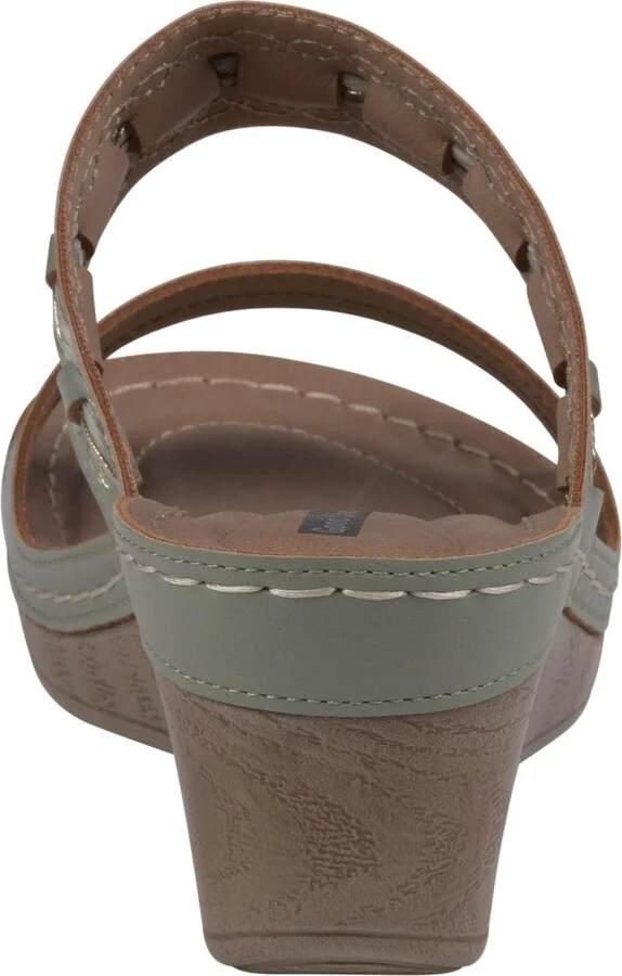 Gc Shoes Women's Mariah Double Band Slip-On Wedge Sandals - Image 11