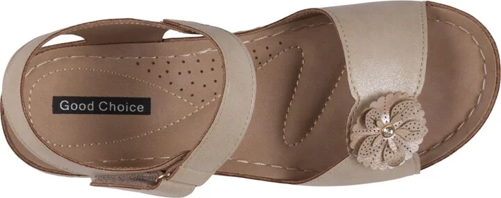 Gc Shoes Women's Maxwell Flower Detail Wedge Sandals - Image 8