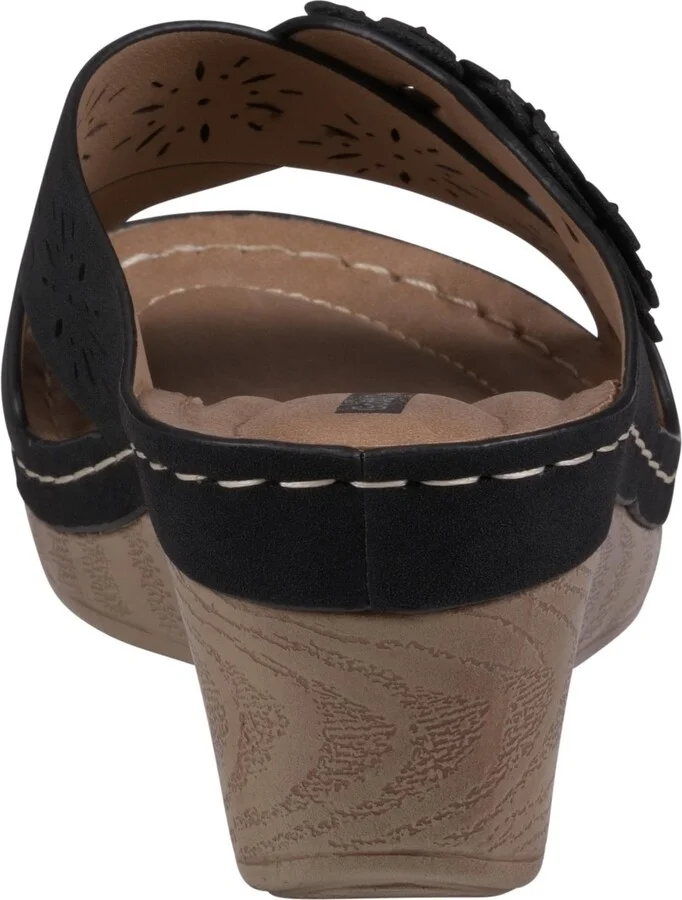 Gc Shoes Women's Miller Cross Strap Flower Slip-On Wedge Sandals - Image 3