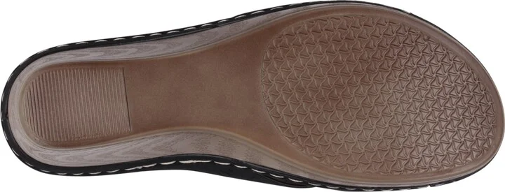 Gc Shoes Women's Miller Cross Strap Flower Slip-On Wedge Sandals - Image 5