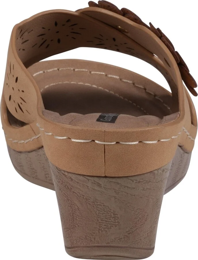 Gc Shoes Women's Miller Cross Strap Flower Slip-On Wedge Sandals - Image 7