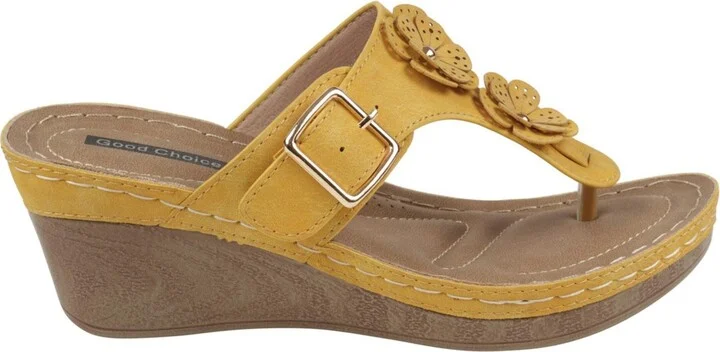 Gc Shoes Women's Narbonne Flower Wedge Sandals - Image 2