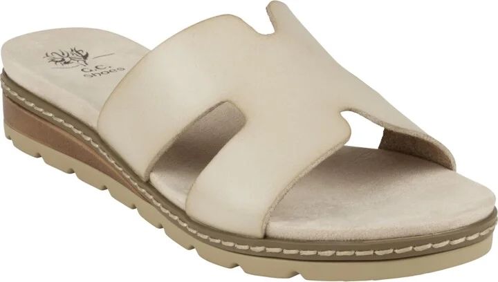 Gc Shoes Women's Nellie Cut Out Slide Flat Sandals