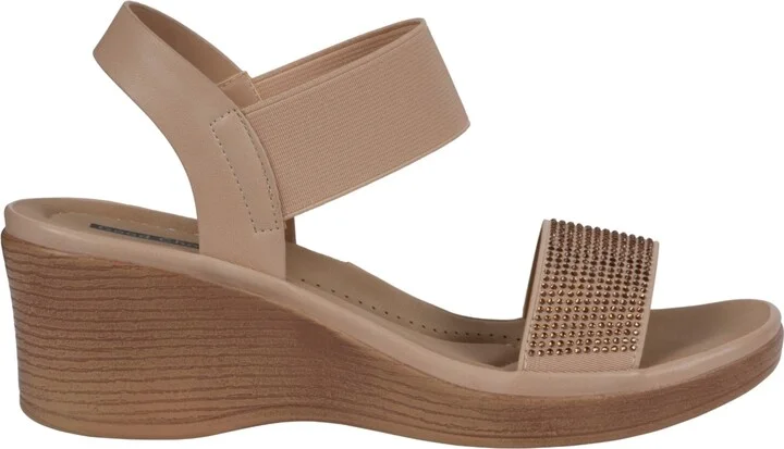 Gc Shoes Women's Nia Embellished Elastic Wedge Sandals - Image 6