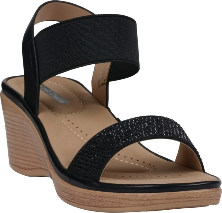 Gc Shoes Women's Nia Embellished Elastic Wedge Sandals