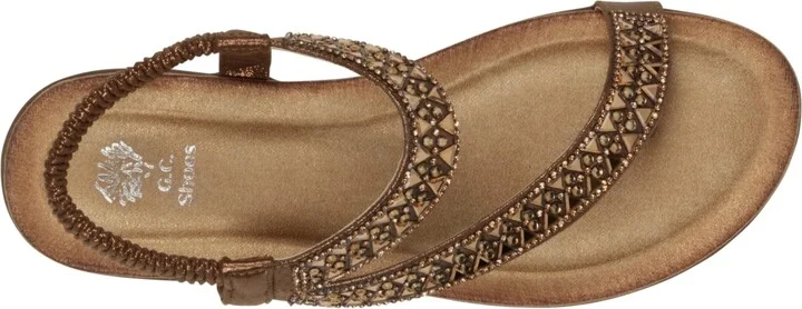 Gc Shoes Women's Reille Jeweled Asymmetrical Flat Sandals - Image 4