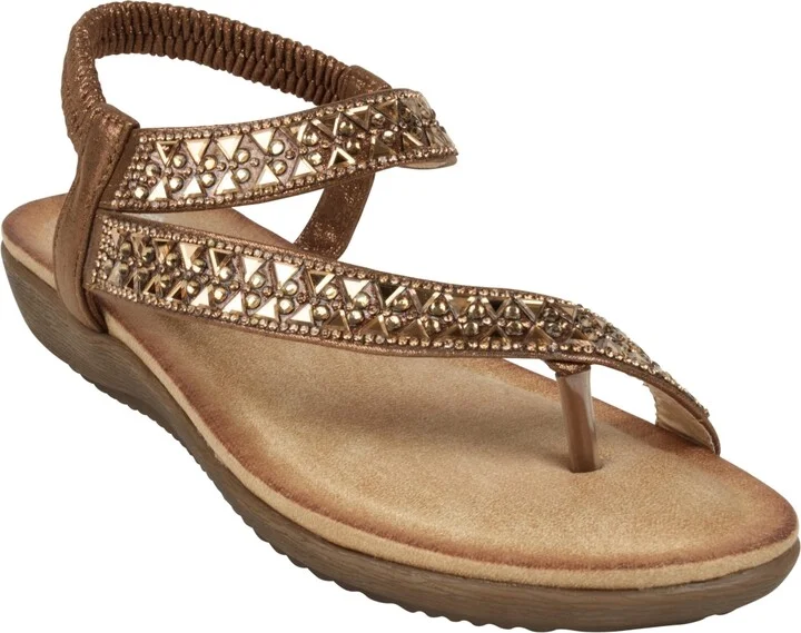 Gc Shoes Women's Reille Jeweled Asymmetrical Flat Sandals