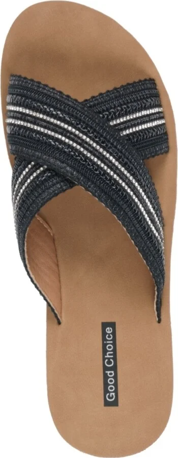 Gc Shoes Women's Robyn Embellished Crisscross Strap Wedge Sandals - Image 4