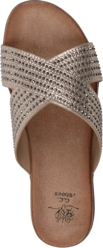 Gc Shoes Women's Sharlene Embellished Cross-Strap Flat Sandals - Image 4
