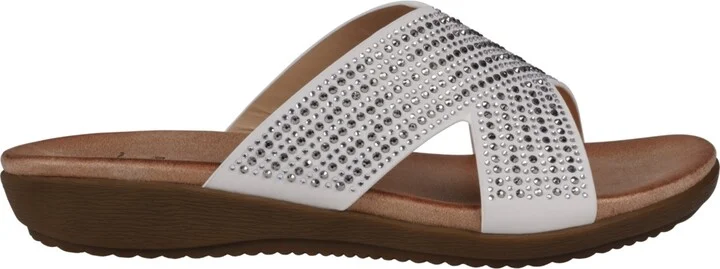 Gc Shoes Women's Sharlene Embellished Cross-Strap Flat Sandals - Image 6