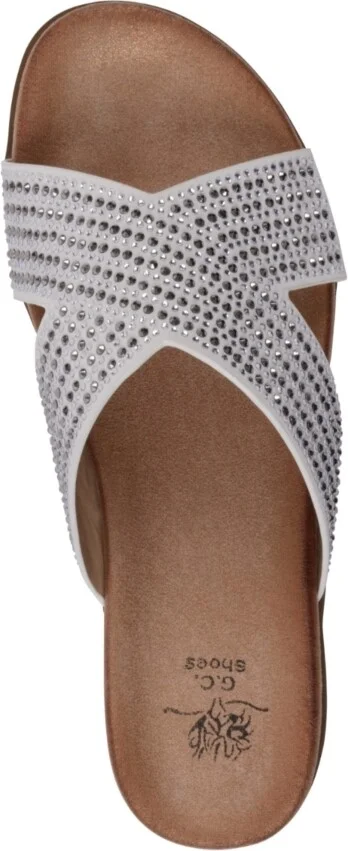 Gc Shoes Women's Sharlene Embellished Cross-Strap Flat Sandals - Image 8