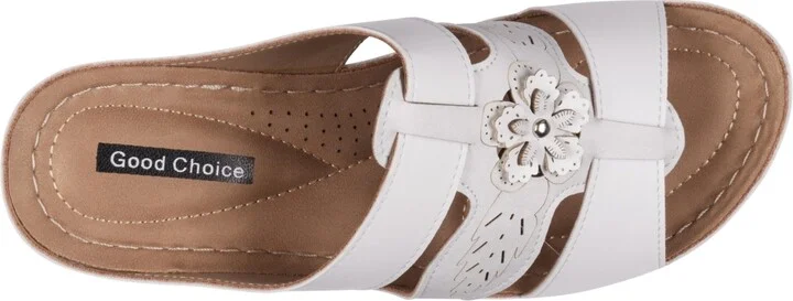 Gc Shoes Women's Spring Triple Band Flower Wedge Sandals - Image 4