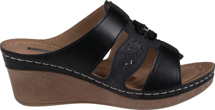 Gc Shoes Women's Spring Triple Band Flower Wedge Sandals - Image 6