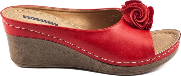 Gc Shoes Women's Sydney Rosette Wedge Sandals - Image 2
